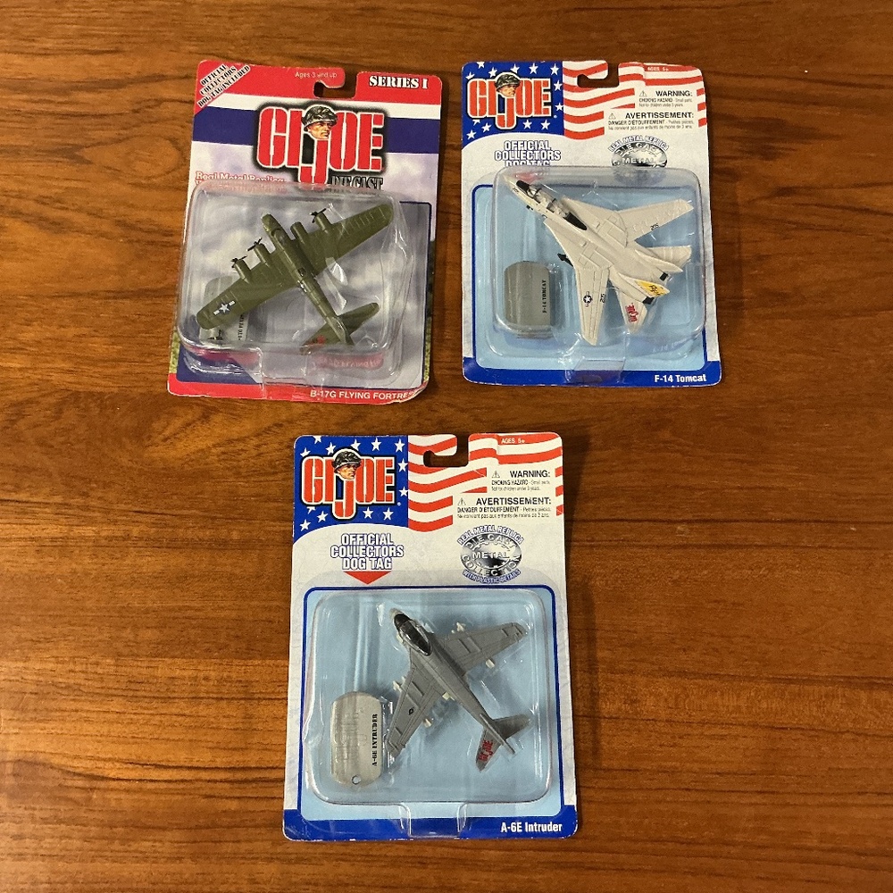 Hasbro GI Joe B-17G Flying Fortress A-6E Intruder F-14 Tomcat  Die Cast Lot Of 3